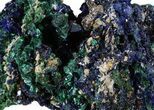 Sparkling Azurite Crystals With Fibrous Malachite - Laos #56055-3